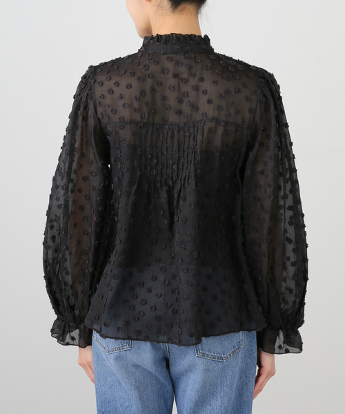 SLOBE IENA（スローブイエナ）の「《WEB限定/追加》フラワージャガードフリルブラウス（シャツ/ブラウス・レディース・ホワイト/ブラック・FREE）」の9枚目の写真