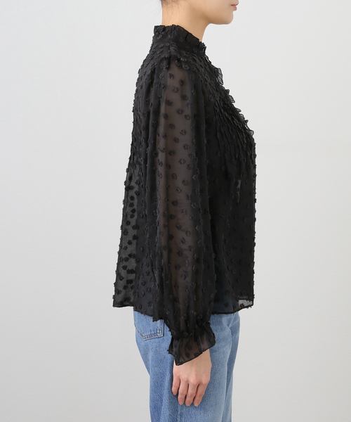 SLOBE IENA（スローブイエナ）の「《WEB限定/追加》フラワージャガードフリルブラウス（シャツ/ブラウス・レディース・ホワイト/ブラック・FREE）」の10枚目の写真