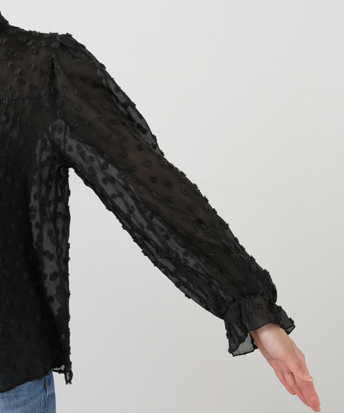 SLOBE IENA（スローブイエナ）の「《WEB限定/追加》フラワージャガードフリルブラウス（シャツ/ブラウス・レディース・ホワイト/ブラック・FREE）」の11枚目の写真