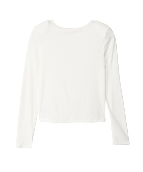 Ada.（エイダ）の「コンパクト ヘンリーネック ロングスリーブ カットソー（Tシャツ/カットソー・レディース・ブラック/ホワイト/グレー・FREE）」の7枚目の写真