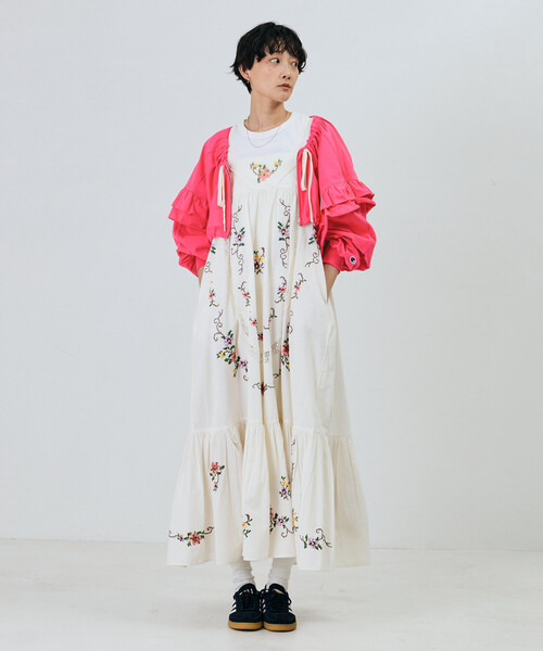 Champion×Freada/チャンピオン ギャザー×フリル ジップショートボレロ