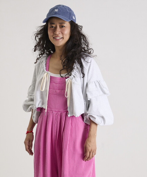 Champion×Freada/チャンピオン ギャザー×フリル ジップショートボレロ