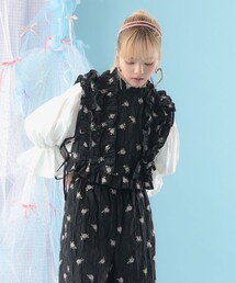 CAROLINA GLASER | フラワー フリル ベスト(ベスト)