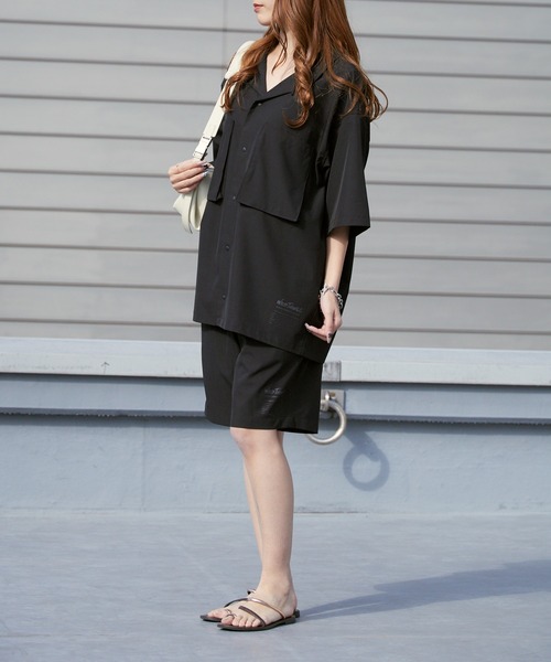 WILD THINGS（ワイルドシングス）の「WILD THINGS/ワイルドシングス OPEN COLLAR POCKET SHIRT ミリタリータグ オープンカラーシャツ 2026年春夏（シャツ/ブラウス・メンズ・ブラック/グレー・M/L/XL）」の5枚目の写真