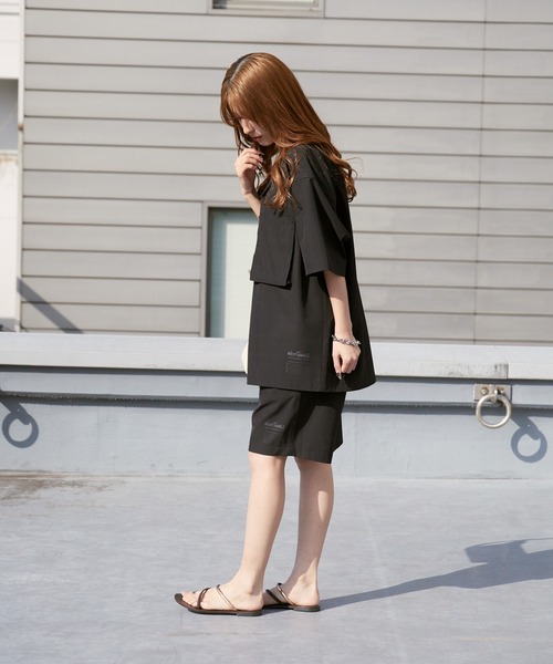 WILD THINGS（ワイルドシングス）の「WILD THINGS/ワイルドシングス OPEN COLLAR POCKET SHIRT ミリタリータグ オープンカラーシャツ 2026年春夏（シャツ/ブラウス・メンズ・ブラック/グレー・M/L/XL）」の8枚目の写真