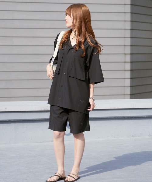 WILD THINGS（ワイルドシングス）の「WILD THINGS/ワイルドシングス OPEN COLLAR POCKET SHIRT ミリタリータグ オープンカラーシャツ 2026年春夏（シャツ/ブラウス・メンズ・ブラック/グレー・M/L/XL）」の6枚目の写真