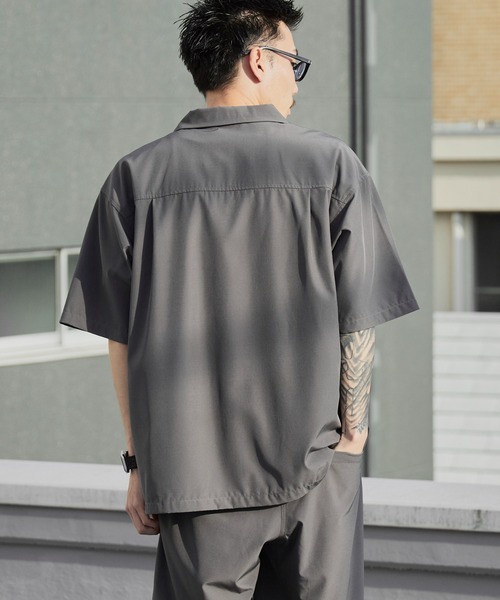 WILD THINGS（ワイルドシングス）の「WILD THINGS/ワイルドシングス OPEN COLLAR POCKET SHIRT ミリタリータグ オープンカラーシャツ 2026年春夏（シャツ/ブラウス・メンズ・ブラック/グレー・M/L/XL）」の19枚目の写真