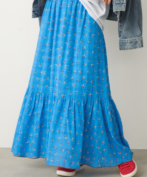 Unitage（ユニテージ）の「小花ティアードスカート（スカート・レディース・アイボリー/ブルー/ネイビー・FREE）」の8枚目の写真