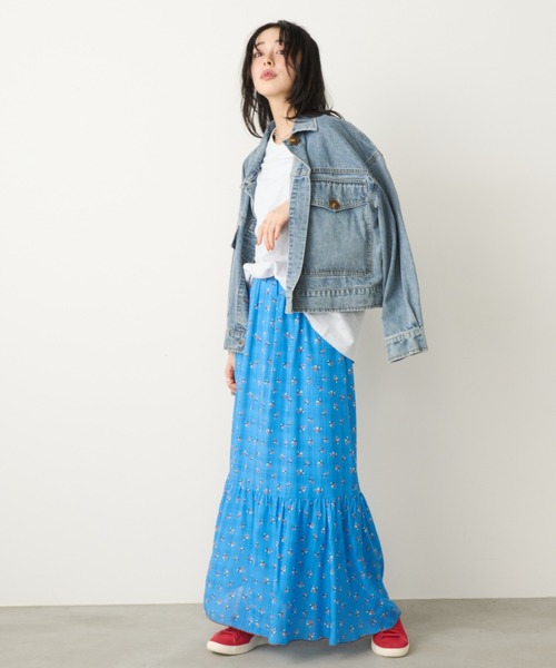 Unitage（ユニテージ）の「小花ティアードスカート（スカート・レディース・アイボリー/ブルー/ネイビー・FREE）」の13枚目の写真