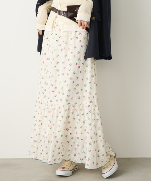 Unitage（ユニテージ）の「小花ティアードスカート（スカート・レディース・アイボリー/ブルー/ネイビー・FREE）」の17枚目の写真