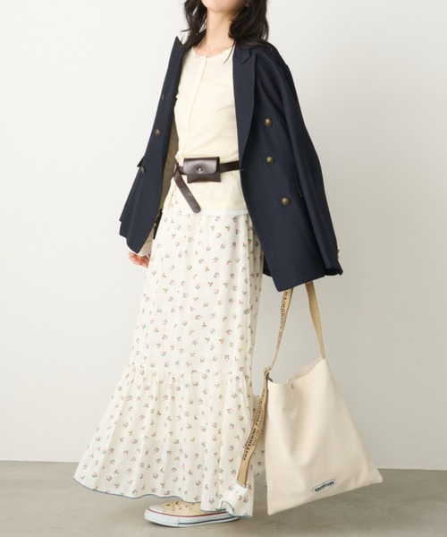 Unitage（ユニテージ）の「小花ティアードスカート（スカート・レディース・アイボリー/ブルー/ネイビー・FREE）」の22枚目の写真