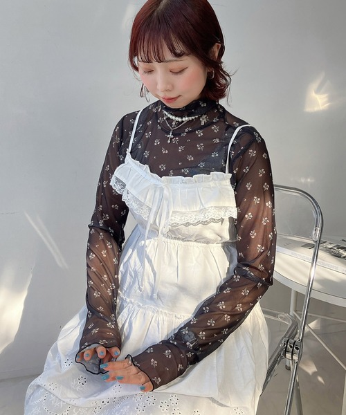 AS KNOW AS plus(アズノゥアズプラス)の「◯アソート メロウハイネックシアーインナートップス(Tシャツ/カットソー・レディース・ベージュ系/ブラック系/アイボリー系/グレー系・FREE)」の11枚目の写真