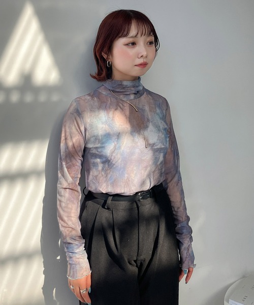 AS KNOW AS plus(アズノゥアズプラス)の「◯アソート メロウハイネックシアーインナートップス(Tシャツ/カットソー・レディース・ベージュ系/ブラック系/アイボリー系/グレー系・FREE)」の7枚目の写真