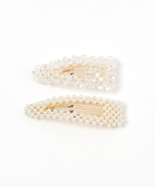 GLOBAL WORK（グローバルワーク）の「2点セットパールヘアクリップ/637872（ヘアピン・レディース・ホワイト/ブラウン/オフホワイト/ブラック/その他・FREE）」の2枚目の写真