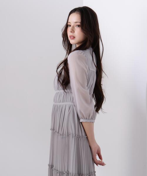 PROPORTION BODY DRESSING（プロポーションボディドレッシング）の「＜Ｌ＞プリーツロングワンピース / 1216140202（ワンピース・レディース・グレー/ピンク・MEDIUM/P/S/SMALL）」の6枚目の写真
