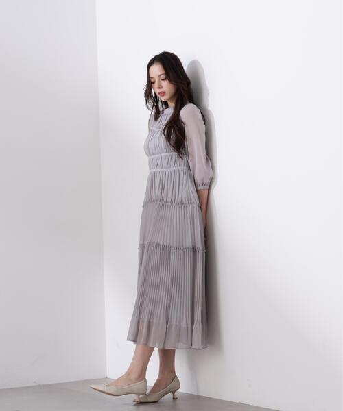 PROPORTION BODY DRESSING（プロポーションボディドレッシング）の「＜Ｌ＞プリーツロングワンピース / 1216140202（ワンピース・レディース・グレー/ピンク・MEDIUM/P/S/SMALL）」の8枚目の写真
