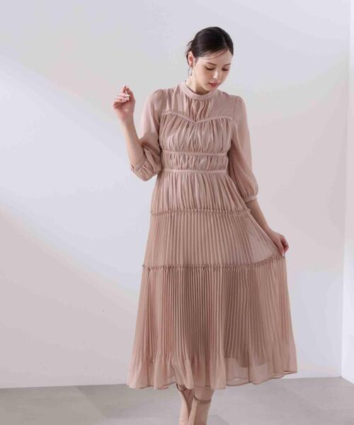 PROPORTION BODY DRESSING（プロポーションボディドレッシング）の「＜Ｌ＞プリーツロングワンピース / 1216140202（ワンピース・レディース・グレー/ピンク・MEDIUM/P/S/SMALL）」の3枚目の写真