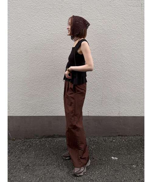 LAGUNAMOON（ラグナムーン）の「ニットレース刺繍スカーフ（その他ヘアアクセサリー・レディース・ブラウン/ホワイト/ブラック・FREE）」の12枚目の写真