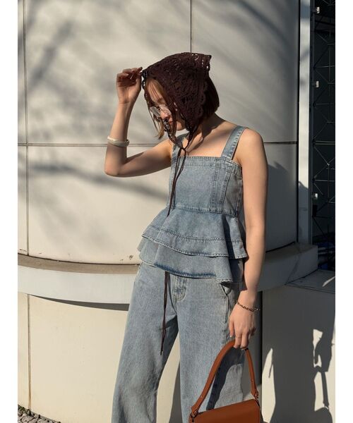 LAGUNAMOON（ラグナムーン）の「ニットレース刺繍スカーフ（その他ヘアアクセサリー・レディース・ブラウン/ホワイト/ブラック・FREE）」の15枚目の写真