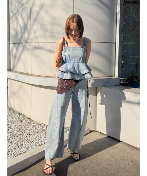 LAGUNAMOON（ラグナムーン）の「ニットレース刺繍スカーフ（その他ヘアアクセサリー・レディース・ブラウン/ホワイト/ブラック・FREE）」の18枚目の写真