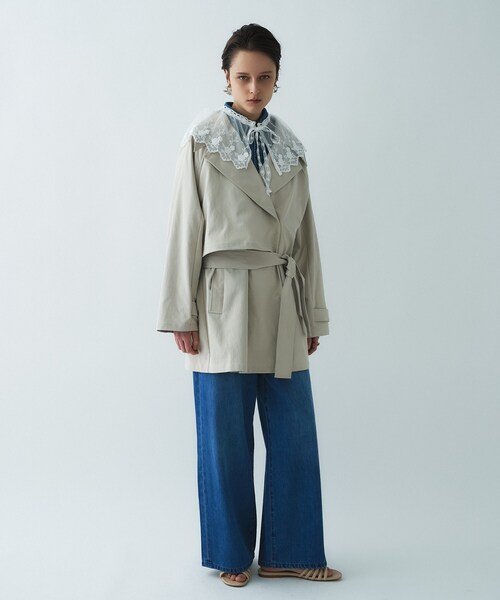 cloenc（クロエンス）の「【手洗い可】ライトデニムクロップドシャツ（シャツ/ブラウス・レディース・ブルー/ネイビー・03/02/01）」の5枚目の写真