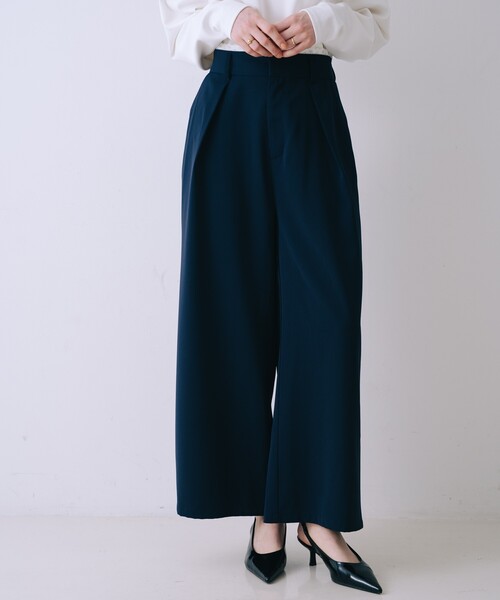 SELFIST(セルフィスト)の「【セットアップ対応】ウエストレースワイドパンツ 春服 夏服(その他パンツ・レディース・アイボリー/ネイビー/グレー・36/38)」の3枚目の写真