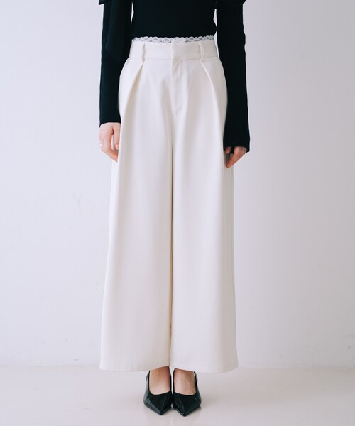 SELFIST(セルフィスト)の「【セットアップ対応】ウエストレースワイドパンツ 春服 夏服(その他パンツ・レディース・アイボリー/ネイビー/グレー・36/38)」の16枚目の写真