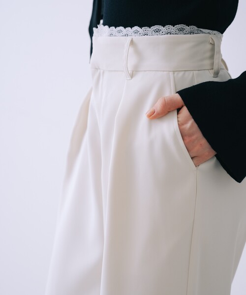 SELFIST(セルフィスト)の「【セットアップ対応】ウエストレースワイドパンツ 春服 夏服(その他パンツ・レディース・アイボリー/ネイビー/グレー・36/38)」の18枚目の写真