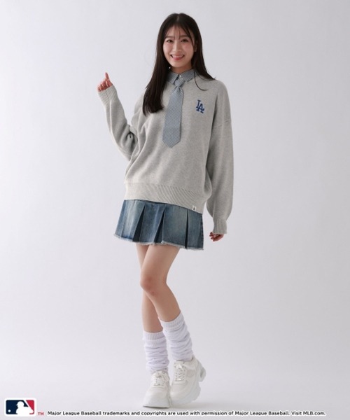 repipi armario(レピピ アルマリオ)の「【MLB】ルーズニットトップス(ニット/セーター・キッズ・ブラック/オフホワイト/グレー・MEDIUM/LARGE)」の10枚目の写真