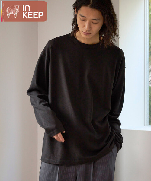セール】SUPER MERINO WOOL×INKEEP クルーネック ロングスリーブT