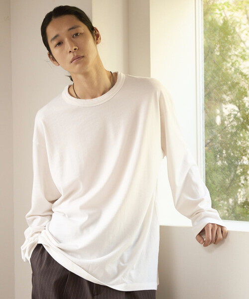 FREAK'S STORE（フリークスストア）の「SUPER MERINO WOOL×INKEEP クルーネック ロングスリーブTシャツ（Tシャツ/カットソー・メンズ・ブラック/ホワイト・X-LARGE/LARGE/MEDIUM/SMALL）」の3枚目の写真