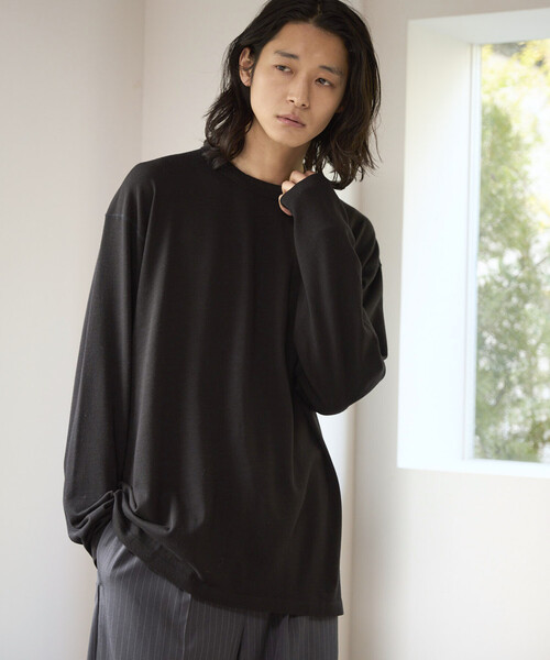 FREAK'S STORE（フリークスストア）の「SUPER MERINO WOOL×INKEEP クルーネック ロングスリーブTシャツ（Tシャツ/カットソー・メンズ・ブラック/ホワイト・X-LARGE/LARGE/MEDIUM/SMALL）」の22枚目の写真
