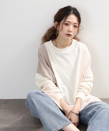 myke（ミーカ）の「myke TC裏毛 ワッフル　切替え チュニック プルオーバー（チュニック）」