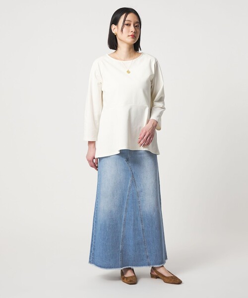 A DAY IN THE LIFE UNITED ARROWS(アデイインザライフユナイテッドアローズ)の「デニムスカート <A DAY IN THE LIFE>(デニムスカート・レディース・その他1/ベージュ/コバルトブルー・M/S)」の5枚目の写真
