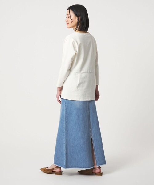 A DAY IN THE LIFE UNITED ARROWS(アデイインザライフユナイテッドアローズ)の「デニムスカート <A DAY IN THE LIFE>(デニムスカート・レディース・その他1/ベージュ/コバルトブルー・M/S)」の6枚目の写真