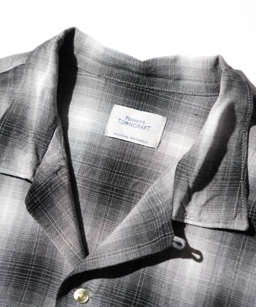 TOWNCRAFT(タウンクラフト)の「TOWNCRAFT / タウンクラフト 60S OMBRE LOOP COLLAR S/S SHIRTS オンブレチェック ループカラー 半袖シャツ(シャツ/ブラウス・メンズ・ブラック/グレー/グリーン/グレー系その他・MEDIUM/LARGE/SMALL)」の5枚目の写真