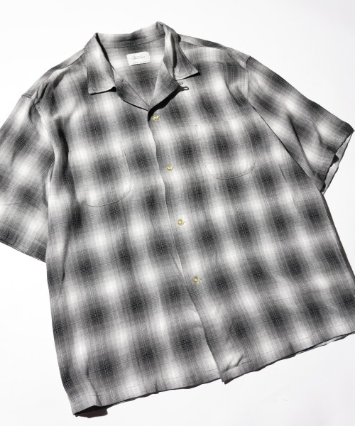TOWNCRAFT(タウンクラフト)の「TOWNCRAFT / タウンクラフト 60S OMBRE LOOP COLLAR S/S SHIRTS オンブレチェック ループカラー 半袖シャツ(シャツ/ブラウス・メンズ・ブラック/グレー/グリーン/グレー系その他・MEDIUM/LARGE/SMALL)」の6枚目の写真