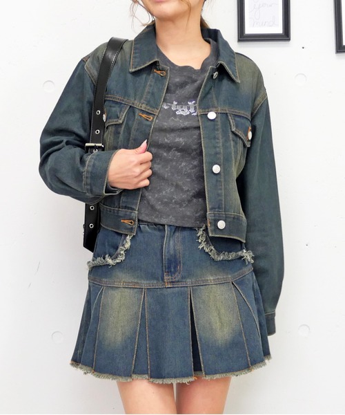 FUN(ファン)の「Gジャン(デニムジャケット・レディース・ブルー/ブラック/ブルー系・M/S)」の1枚目の写真