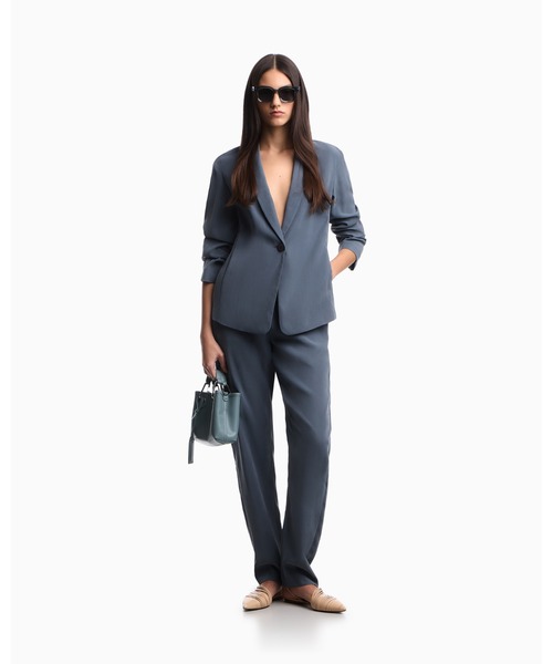 EMPORIO ARMANI（エンポリオアルマーニ）の「【エンポリオ アルマーニ】パンツ モダール ウォッシュドツイル（スラックス・レディース・ネイビー・38）」の4枚目の写真