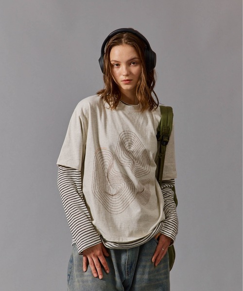 CIVVY.(シヴィ―)の「π Graphic Cotton Tee - 円周率 グラフィック コットン Tシャツ -(Tシャツ/カットソー・メンズ・アイボリー/ネイビー/レッド・LARGE/MEDIUM)」の1枚目の写真