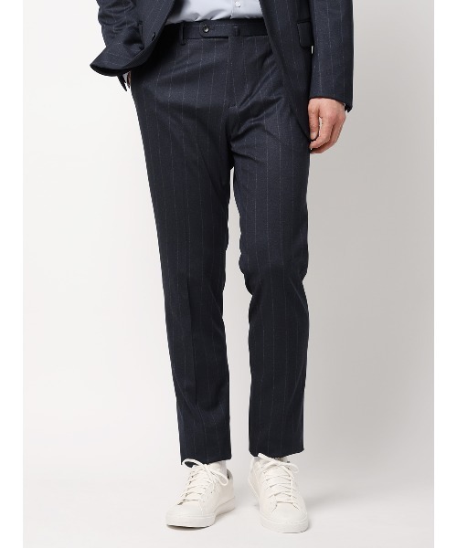 SUIT SQUARE（スーツスクエア）の「SMACTIVE テーパードパンツ ウォッシャブル ストレッチ TRジャージー ストライプ（スラックス・メンズ・グレー/ネイビー・L/M/S/SS/4L/3L/LL）」の2枚目の写真