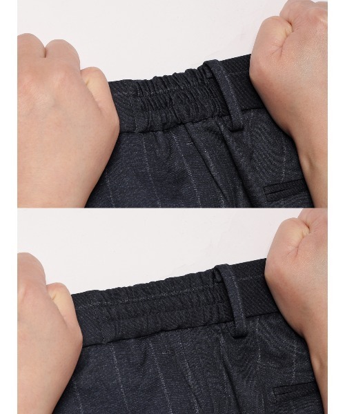 SUIT SQUARE（スーツスクエア）の「SMACTIVE テーパードパンツ ウォッシャブル ストレッチ TRジャージー ストライプ（スラックス・メンズ・グレー/ネイビー・L/M/S/SS/4L/3L/LL）」の15枚目の写真