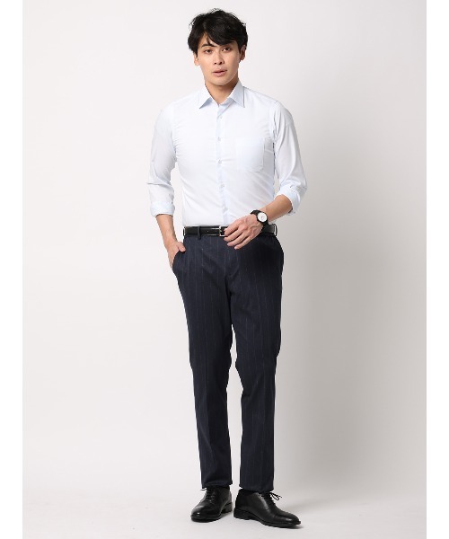 SUIT SQUARE（スーツスクエア）の「SMACTIVE テーパードパンツ ウォッシャブル ストレッチ TRジャージー ストライプ（スラックス・メンズ・グレー/ネイビー・L/M/S/SS/4L/3L/LL）」の5枚目の写真