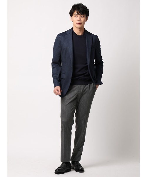 SUIT SQUARE（スーツスクエア）の「SMACTIVE テーパードパンツ ウォッシャブル ストレッチ TRジャージー ストライプ（スラックス・メンズ・グレー/ネイビー・L/M/S/SS/4L/3L/LL）」の9枚目の写真