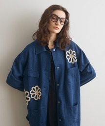 Crisp（クリスプ）の「フラワーモチーフワークオーバージャケット（デニムジャケット）」