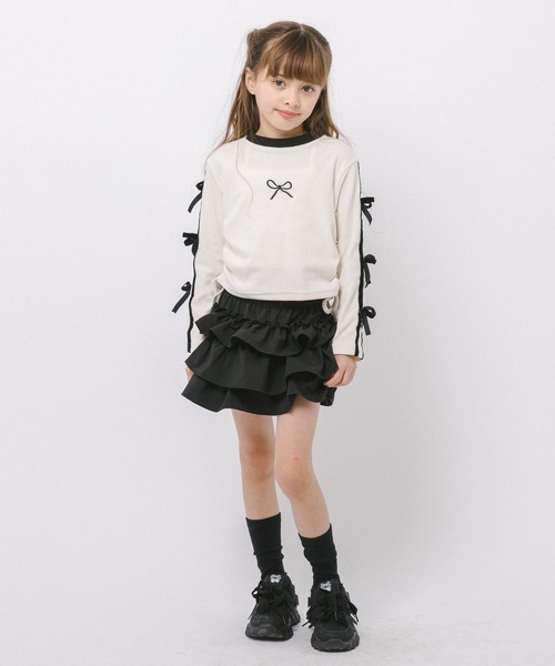 URBAN CHERRY（アーバンチェリー）の「【インナーパンツ付き】ティアードフリルデザインスカート（スカート・キッズ・ブラック・150cm/140cm/130cm/120cm/110cm）」の12枚目の写真