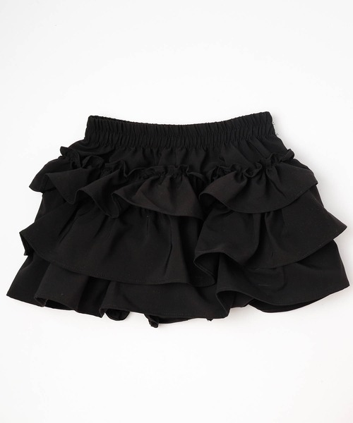 URBAN CHERRY（アーバンチェリー）の「【インナーパンツ付き】ティアードフリルデザインスカート（スカート・キッズ・ブラック・150cm/140cm/130cm/120cm/110cm）」の8枚目の写真