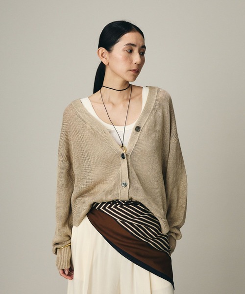 Chaos（カオス）の「Chaos(カオス)/ ノーマンリネンカーディガン（カーディガン/ボレロ・レディース・カーキ/ベージュ・FREE）」の8枚目の写真
