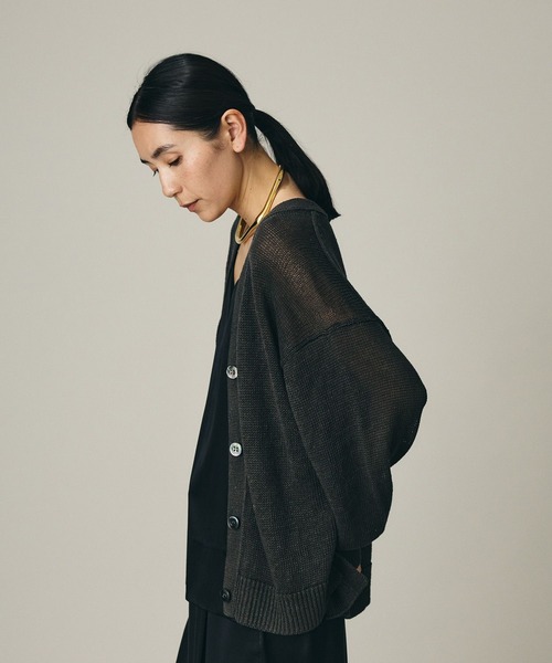 Chaos（カオス）の「Chaos(カオス)/ ノーマンリネンカーディガン（カーディガン/ボレロ・レディース・カーキ/ベージュ・FREE）」の4枚目の写真