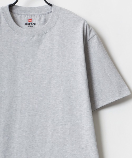 HANES(ヘインズ)の「Hanes/へインズ BEEFY/ビーフィー 2P 無地 クルーネック 半袖Tシャツ/パックT 2枚組セット/レディース メンズ(Tシャツ/カットソー・メンズ・ホワイト/ネイビー/グレー/ブラック・M/XL/L/S)」の10枚目の写真
